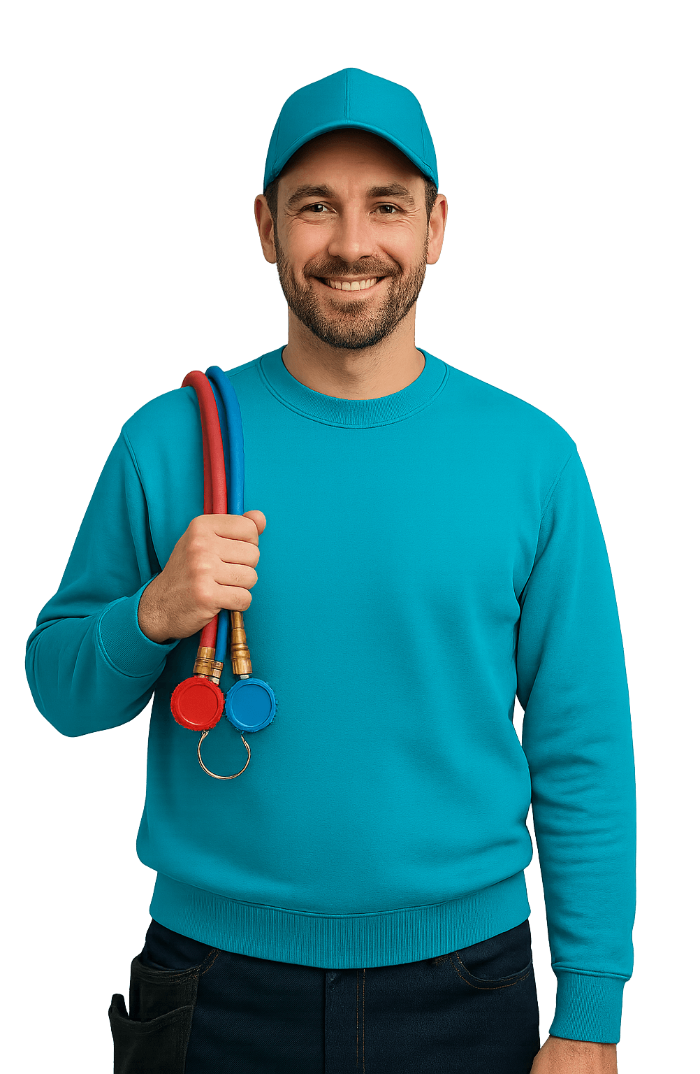 Técnico profesional de climatización preparado para intervenir